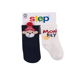 Step Çorap Soket 2li Üç Boyut Monkey